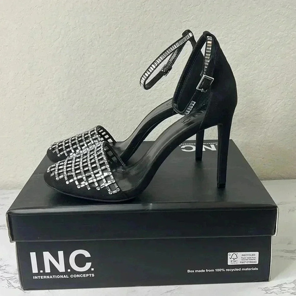 INC Womens Black Jaspen Round Toe Stiletto - Picture 2 of 10